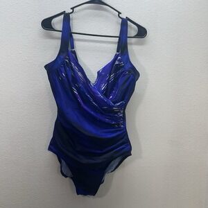 Miraclesuit Kirkland Womens 8 Purple One Piece Swimsuit Slimming Tummy Control